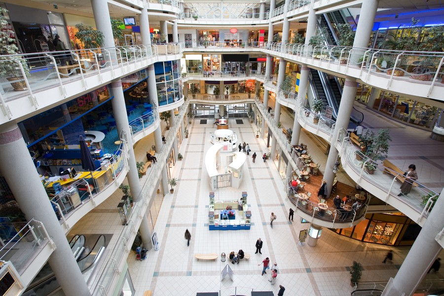 Mall with commercial security setup by a security system company in Omaha, NE